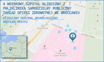 KLINICZNY ODDZIAŁ NEUROLOGICZNY - 4 WOJSKOWY SZPITAL KLINICZNY Z POLIKLINIKĄ SAMODZIELNY PUBLICZNY ZAKŁAD OPIEKI ZDROWOTNEJ WE WROCŁAWIU - UL. RUDOLFA WEIGLA 5,  WROCŁAW-KRZYKI