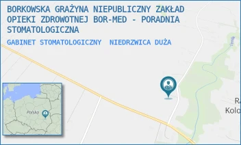 GABINET STOMATOLOGICZNY - BORKOWSKA GRAŻYNA NIEPUBLICZNY ZAKŁAD OPIEKI ZDROWOTNEJ BOR-MED - PORADNIA STOMATOLOGICZNA - RADAWCZYK 58,  NIEDRZWICA DUŻA