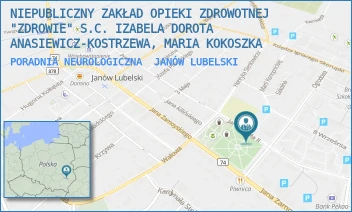 PORADNIA NEUROLOGICZNA - NIEPUBLICZNY ZAKŁAD OPIEKI ZDROWOTNEJ "ZDROWIE" S.C. IZABELA DOROTA ANASIEWICZ-KOSTRZEWA, MARIA KOKOSZKA - JANA PAWŁA II 5,  JANÓW LUBELSKI