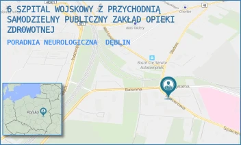 PORADNIA NEUROLOGICZNA - 6 SZPITAL WOJSKOWY Z PRZYCHODNIĄ SAMODZIELNY PUBLICZNY ZAKŁAD OPIEKI ZDROWOTNEJ - SZPITALNA 2,  DĘBLIN