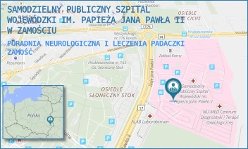 PORADNIA NEUROLOGICZNA I LECZENIA PADACZKI - SAMODZIELNY PUBLICZNY SZPITAL WOJEWÓDZKI IM. PAPIEŻA JANA PAWŁA II W ZAMOŚCIU - ALEJE JANA PAWŁA 10,  ZAMOŚĆ