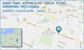 PORADNIA NEUROLOGICZNA - DUDEK PAWEŁ NIEPUBLICZNY ZAKŁAD OPIEKI ZDROWOTNEJ PRZYCHODNIA - ŚW. PIATKA 49,  ZAMOŚĆ