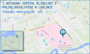 PORADNIA ONKOLOGICZNA - 1 WOJSKOWY SZPITAL KLINICZNY Z POLIKLINIKĄ SPZOZ W LUBLINIE - TADEUSZA KOŚCIUSZKI 30,  EŁK