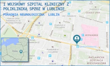 PORADNIA NEUROLOGICZNA - 1 WOJSKOWY SZPITAL KLINICZNY Z POLIKLINIKĄ SPZOZ W LUBLINIE - AL. RACŁAWICKIE 23,  LUBLIN