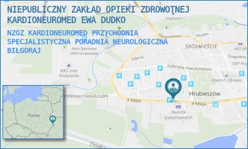 NZOZ KARDIONEUROMED PRZYCHODNIA SPECJALISTYCZNA PORADNIA NEUROLOGICZNA - NIEPUBLICZNY ZAKŁAD OPIEKI ZDROWOTNEJ KARDIONEUROMED EWA DUDKO - 3-GO MAJA 87A,  BIŁGORAJ