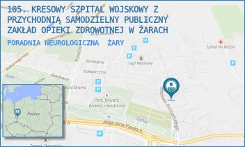 PORADNIA NEUROLOGICZNA - 105. KRESOWY SZPITAL WOJSKOWY Z PRZYCHODNIĄ SAMODZIELNY PUBLICZNY ZAKŁAD OPIEKI ZDROWOTNEJ W ŻARACH - UL. DOMAŃSKIEGO 2,  ŻARY