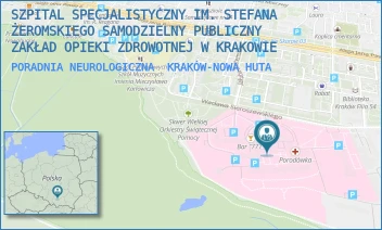 PORADNIA NEUROLOGICZNA - SZPITAL SPECJALISTYCZNY IM. STEFANA ŻEROMSKIEGO SAMODZIELNY PUBLICZNY ZAKŁAD OPIEKI ZDROWOTNEJ W KRAKOWIE - UL. OS. NA SKARPIE 66,  KRAKÓW-NOWA HUTA