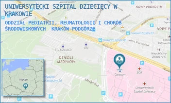 ODDZIAŁ PEDIATRII, REUMATOLOGII I CHORÓB ŚRODOWISKOWYCH - UNIWERSYTECKI SZPITAL DZIECIĘCY W KRAKOWIE - UL. WIELICKA 265,  KRAKÓW-PODGÓRZE