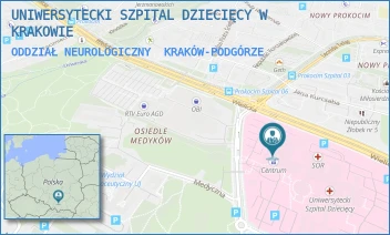 ODDZIAŁ NEUROLOGICZNY - UNIWERSYTECKI SZPITAL DZIECIĘCY W KRAKOWIE - UL. WIELICKA 265,  KRAKÓW-PODGÓRZE
