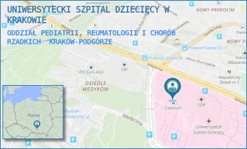 ODDZIAŁ PEDIATRII, REUMATOLOGII I CHORÓB RZADKICH - UNIWERSYTECKI SZPITAL DZIECIĘCY W KRAKOWIE - UL. WIELICKA 265,  KRAKÓW-PODGÓRZE