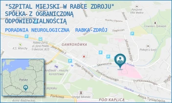PORADNIA NEUROLOGICZNA - "SZPITAL MIEJSKI W RABCE ZDROJU" SPÓŁKA Z OGRANICZONĄ ODPOWIEDZIALNOŚCIĄ - UL. SŁONECZNA 3,  RABKA-ZDRÓJ