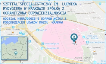 ODDZIAŁ NEUROLOGII I UDARÓW MÓZGU Z PODODDZIAŁEM UDARÓW MÓZGU - SZPITAL SPECJALISTYCZNY IM. LUDWIKA RYDYGIERA W KRAKOWIE SPÓŁKA Z OGRANICZONĄ ODPOWIEDZIALNOŚCIĄ - OSIEDLE ZŁOTEJ JESIENI 1,  KRAKÓW