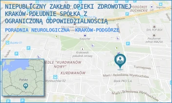 PORADNIA NEUROLOGICZNA - NIEPUBLICZNY ZAKŁAD OPIEKI ZDROWOTNEJ KRAKÓW-POŁUDNIE SPÓŁKA Z OGRANICZONĄ ODPOWIEDZIALNOŚCIĄ - UL. MARII I BOLESŁAWA WYSŁOUCHÓW 43,  KRAKÓW-PODGÓRZE