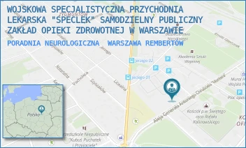 PORADNIA NEUROLOGICZNA - WOJSKOWA SPECJALISTYCZNA PRZYCHODNIA LEKARSKA "SPECLEK" SAMODZIELNY PUBLICZNY ZAKŁAD OPIEKI ZDROWOTNEJ W WARSZAWIE - AL. GEN. CHRUSCIELA 103,  WARSZAWA REMBERTÓW