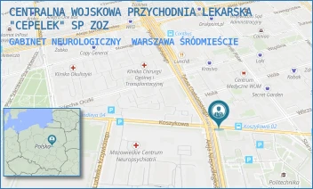 GABINET NEUROLOGICZNY - CENTRALNA WOJSKOWA PRZYCHODNIA LEKARSKA "CEPELEK" SP ZOZ - KOSZYKOWA 78,  WARSZAWA ŚRÓDMIEŚCIE