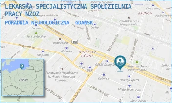 PORADNIA NEUROLOGICZNA - SPÓŁDZIELNIA LEKARSKA SPECJALISTYCZNA W GDAŃSKU - WRZESZCZU - AL. GRUNWALDZKA 68,  GDAŃSK