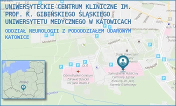 ODDZIAŁ NEUROLOGII Z PODODDZIAŁEM UDAROWYM - UNIWERSYTECKIE CENTRUM KLINICZNE IM. PROF. K. GIBIŃSKIEGO ŚLĄSKIEGO UNIWERSYTETU MEDYCZNEGO W KATOWICACH - UL. MEDYKÓW 14,  KATOWICE