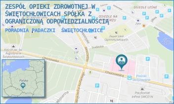 PORADNIA PADACZKI - ZESPÓŁ OPIEKI ZDROWOTNEJ W ŚWIĘTOCHŁOWICACH SPÓŁKA Z OGRANICZONĄ ODPOWIEDZIALNOŚCIĄ W RESTRUKTURYZACJI - UL. CHORZOWSKA 36,  ŚWIĘTOCHŁOWICE
