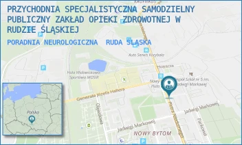 PORADNIA NEUROLOGICZNA - PRZYCHODNIA SPECJALISTYCZNA SAMODZIELNY PUBLICZNY ZAKŁAD OPIEKI ZDROWOTNEJ W RUDZIE ŚLĄSKIEJ - UL. PIOTRA NIEDURNEGO 50D,  RUDA ŚLĄSKA