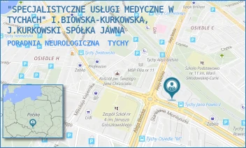 PORADNIA NEUROLOGICZNA - "SPECJALISTYCZNE USŁUGI MEDYCZNE W TYCHACH" I.BIOWSKA-KURKOWSKA, J.KURKOWSKI SPÓŁKA JAWNA - UL. ALEJA BIELSKA 105,  TYCHY