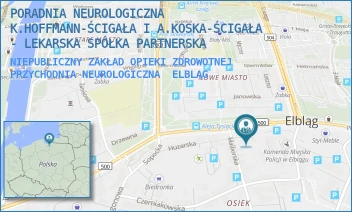 NIEPUBLICZNY ZAKŁAD OPIEKI ZDROWOTNEJ PRZYCHODNIA NEUROLOGICZNA - PORADNIA NEUROLOGICZNA K.HOFFMANN-ŚCIGAŁA I A.KOSKA-ŚCIGAŁA - LEKARSKA SPÓŁKA PARTNERSKA - TYSIĄCLECIA 5,  ELBLĄG