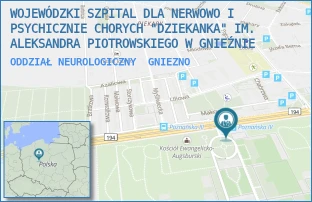 ODDZIAŁ NEUROLOGICZNY - WOJEWÓDZKI SZPITAL DLA NERWOWO I PSYCHICZNIE CHORYCH "DZIEKANKA" IM. ALEKSANDRA PIOTROWSKIEGO W GNIEŹNIE - POZNAŃSKA 15,  GNIEZNO