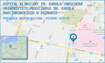 PORADNIA NEUROLOGICZNA - SZPITAL KLINICZNY IM. KAROLA JONSCHERA UNIWERSYTETU MEDYCZNEGO IM. KAROLA MARCINKOWSKIEGO W POZNANIU - SZPITALNA 27/33,  POZNAŃ-JEŻYCE