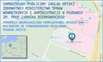 PORADNIA NEUROLOGICZNA KOMPLEKSOWEJ OPIEKI NAD PACJENTEM ZE STWARDNIENIEM ROZSIANYM - SAMODZIELNY PUBLICZNY ZAKŁAD OPIEKI ZDROWOTNEJ MINISTERSTWA SPRAW WEWNĘTRZNYCH I ADMINISTRACJI W POZNANIU IM. PROF.LUDWIKA BIERKOWSKIEGO - DOJAZD 34,  POZNAŃ-JEŻYCE