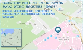 ODDZIAŁ NEUROCHIRURGII DZIECIĘCEJ Z PODODDZIAŁEM NEUROCHIRURGII DOROSŁYCH - SAMODZIELNY PUBLICZNY SPECJALISTYCZNY ZAKŁAD OPIEKI ZDROWOTNEJ "ZDROJE" W SZCZECINIE - MĄCZNA 4,  SZCZECIN
