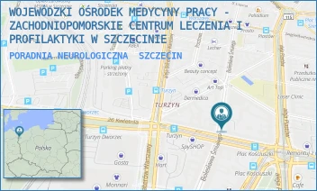 PORADNIA NEUROLOGICZNA - WOJEWÓDZKI OŚRODEK MEDYCYNY PRACY - ZACHODNIOPOMORSKIE CENTRUM LECZENIA I PROFILAKTYKI W SZCZECINIE - BOLESŁAWA ŚMIAŁEGO 33,  SZCZECIN