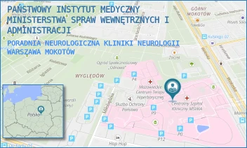 PORADNIA NEUROLOGICZNA KLINIKI NEUROLOGII - PAŃSTWOWY INSTYTUT MEDYCZNY MINISTERSTWA SPRAW WEWNĘTRZNYCH I ADMINISTRACJI - WOŁOSKA 137,  WARSZAWA MOKOTÓW